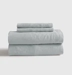 New Quince European Linen Sheet Set Mist 4 Piece Queen Bedding Blue. Fixed Price $119.99.