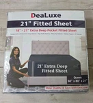 Dealuxe 21" Extra Deep Pocket Fitted Queen Sheet Navy Blue New In Package!. Fixed Price $13.50.