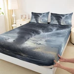 Castle Fairy 3D Tornado Fitted Sheet Queen Size Lightning Bedding Set Natural. Fixed Price $64.98.