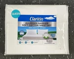 Claritin Allergen Barrier 300 White Queen 100% Soft Cotton Sateen Sheet Set. Fixed Price $90.00.