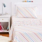 Amazon Basics Kids Rainbow Hearts Soft, Easy-wash Microfiber Sheet Set -3 Pcs. Fixed Price $9.00.