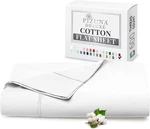 Pure 100% Cotton Flat Sheets Only King White (1 Pc), 600 Thread Count Long Stapl. Fixed Price $104.99.