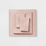 King Solid Performance 400 Thread Count Sheet Set Blush - Threshold: Cotton. Fixed Price $28.99.