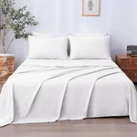 Queen Set 4 Pieces,bright White Ultra Soft & Breathable Microbifer Sheets,. Fixed Price $28.99.