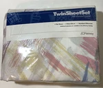 Jcpenney Twin Sheet Set 180 Thread Multicolor Brushstroke Pastel Abstract Retro. Fixed Price $18.74.