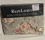 Vtg Nos Ralph Lauren Charlotte Sage Green Floral Cabbage Roses Twin Fitted Sheet. Fixed Price $41.69.