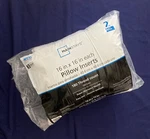 Mainstays 16 X Pillow Inserts 2PK White 180 Thread Count Down-alt Fiberfill. Fixed Price $16.00.