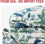 Peacock Classic Smooth Sateen Bed Sheet Set - Ivory Multi, Twin. Fixed Price $94.49.