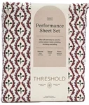 Threshold Perf. Holiday King Sheet Set Woodblock Leaf, 400 Thread Ct 100% Cotton. Fixed Price $49.00.
