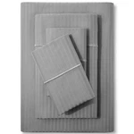 Damask Bed Sheet Set Queen 100% Cotton Breathable Soft 4 Piece Grey Stripe Size. Fixed Price $104.99.