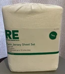 Twin Sheet Set White Soft Jersey Style Flat, Fitted, Pillowcase Room Essentials. Fixed Price $15.00.
