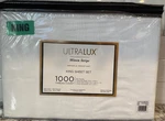 Aq Textiles Ultra Lux Wide Stripe 1000-THREAD Count 4-PC King White Sheet Set. Fixed Price $34.99.