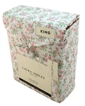 Nwt Laura Ashley King Size Ditsy Pink / Green Floral Cotton Percale Sheet Set. Fixed Price $89.99.