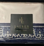 Ralph Lauren Seychelles Border Blue White Batik Queen Flat Sheet Nip 2 Available. Fixed Price $71.99.