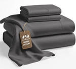 Lane Linen Sheet Set - 450 Thread Count Premium Soft Queen, 01: White. Fixed Price $83.99.