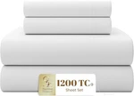 1200 Thread Count King White Sheet Set, Hotel Luxury Cotton Rich Ultra Soft S.... Fixed Price $113.82.