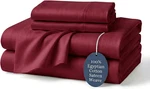 Luxury 100% Egyptian Cotton Queen Sheets Set - Burgundy, 4PC, Deep Pocket. Fixed Price $124.99.