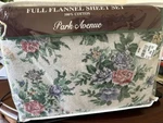 Park Avenue Full Flannel Floral Sheet Set Vintage Extra Deep Pockets. Fixed Price $15.00.