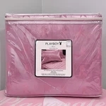 Playboy Monogram Satin Bed Sheet Set. Fixed Price $350.00.