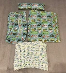 John Deere Farm Tractor Nursery Crib Bed Set, Pillow, Fit Sheet, Blanket, Quilt. Fixed Price $60.00.