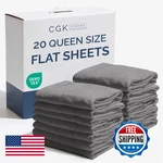 Cgk Unlimited Bulk Case Pack Of 20 Flat Sheets - Queen Size Hotel Quality. Fixed Price $188.98.