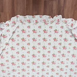 Vtg Ralph Lauren Queen Flat Sheet Emma Stripe Blue/white Pink Roses 100% Cotton. Fixed Price $40.00.