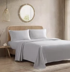 Bamboo Essence Queen Sheet Set 4 Pc Quiet Grey Cotton Blend Deep Pocket Nwt. Fixed Price $51.98.