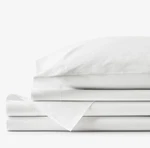Company Essentials Classic Cool Organic Cotton Percale Solid Bed Sheet Set. Fixed Price $54.60.