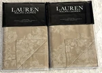 Set Of 2 Lauren Ralph Mya King Shams - Pearl Beige Tan Nwt. Fixed Price $80.00.