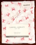 4 Pc Laura Ashley Bouncy Bows Red Queen Set Cotton Shabby Chic. Fixed Price $58.95.