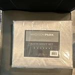 Madison Park Essentials Satin Sheet Set Full Gray Solid Color MPE20-907. Fixed Price $20.99.