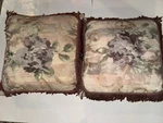 2 Croscill Chamboard Amethyst Purple 16" Square Bed Finged Pillows. Fixed Price $45.00.