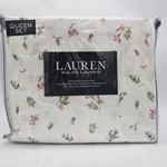 Ralph Lauren Queen Sheet Set Cream Holly Berries Pine 100% Cotton 4PC Winter. Fixed Price $88.16.