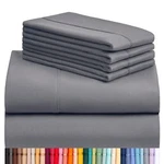 6 Pc Queen Set Breathable Luxury Bed Deep Pockets 18" Eco Friendly. Fixed Price $48.26.