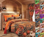 7 Pc Queen / King Orange Camo Bedding Set! Comforter With Sheets. Fixed Price $106.72.