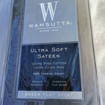 Wamsutta Ultra Soft Sateen 100% Pima Cotton Queen Flat Sheet 525 Tc Grey Gray. Fixed Price $49.99.