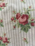 Ralph Lauren Vintage Emma Ruffled Full Flat Sheet- 100% Cotton Roses Gray Stripe. Fixed Price $35.00.