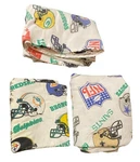 Vintage Nfl Football Sheet Set Twin Pc The Bibb Co. Team Helmet 1993. Fixed Price $24.99.