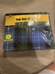 John Deere Twin Bed Skirt Green Blue Black Yellow Plaid New. Fixed Price $21.99.