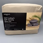 Miracle Made Sheet Set King Luxe Self-cooling Self-cleaning Sateen Sand Tan Nwt. Fixed Price $115.00.