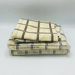 Vintage Pacific Double Full Beige Brown Plaid Bed Sheet Set. Fixed Price $48.95.