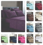 Platinum Hotel Quality Embossed Queen Size Soft Sheet Set W/4 Pillow Cases White. Fixed Price $124.99.
