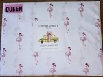 Cynthia Rowley Queen Sheet Set Flamingos W/hats 4 Pc Christmas Holiday New. Fixed Price $74.99.
