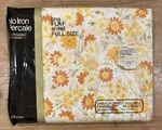 Jc Penney No-iron Percale Laura Daisy Full Flat Sheet Yellow Orange Floral Nos. Fixed Price $34.30.