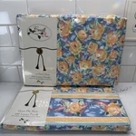 Vintage Croscill Fiesta Queen Flat & Fitted Sheets Yellow Blue Floral New. Fixed Price $149.99.