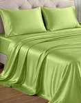 Size Satin Sheets - Smooth Cooling Fabric Queen 12: Lime Green. Fixed Price $24.35.