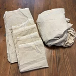 Ralph Lauren Vtg Cold Spring Pinstripe Lace Sheet Set King Flat Fitted 4 Pillow. Fixed Price $191.98.