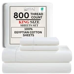 100% Egyptian Cotton Sheets King Size Set With Fully Elasticated 15" D.... Fixed Price $137.69.