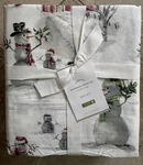 Pottery Barn Snowman Queen Sheet Set Christmas Holiday Fun Winter Scarf. Fixed Price $173.58.