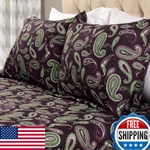 Superior Flannel Brushed Cotton Paisley Sheet Set, Soft, Warm Bedding, Bohem. Fixed Price $118.50.